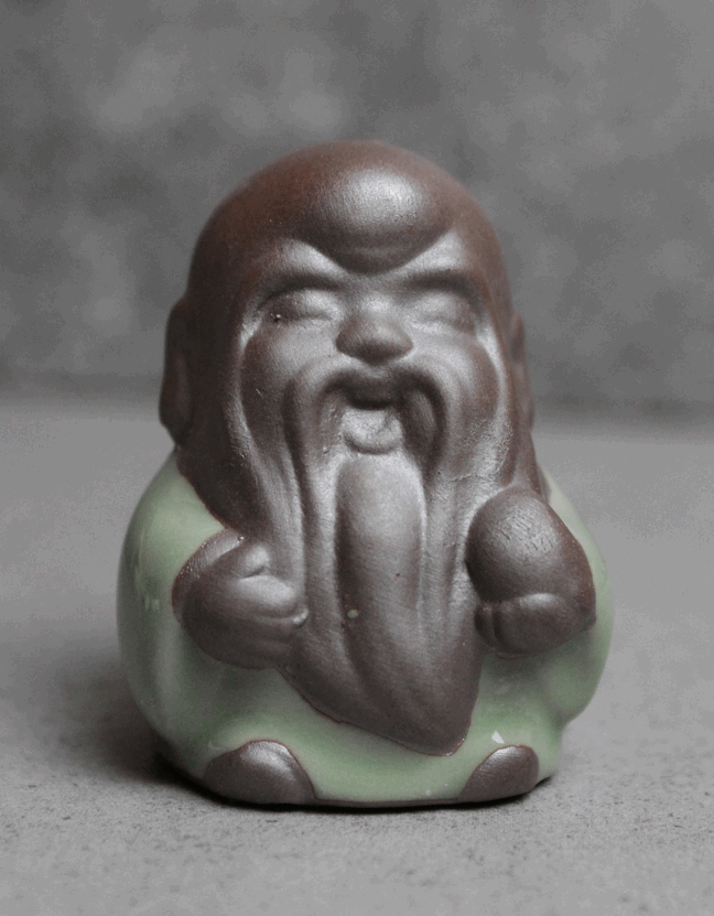 Чайная фигурка "Радостный старец", керамика
