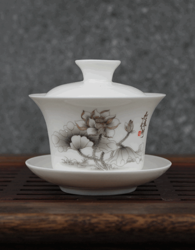 Гайвань "Серый Лотос", 120 мл, керамика