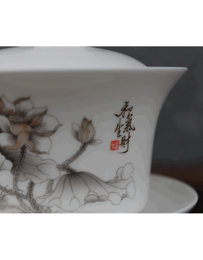 Гайвань "Серый Лотос", 120 мл, керамика