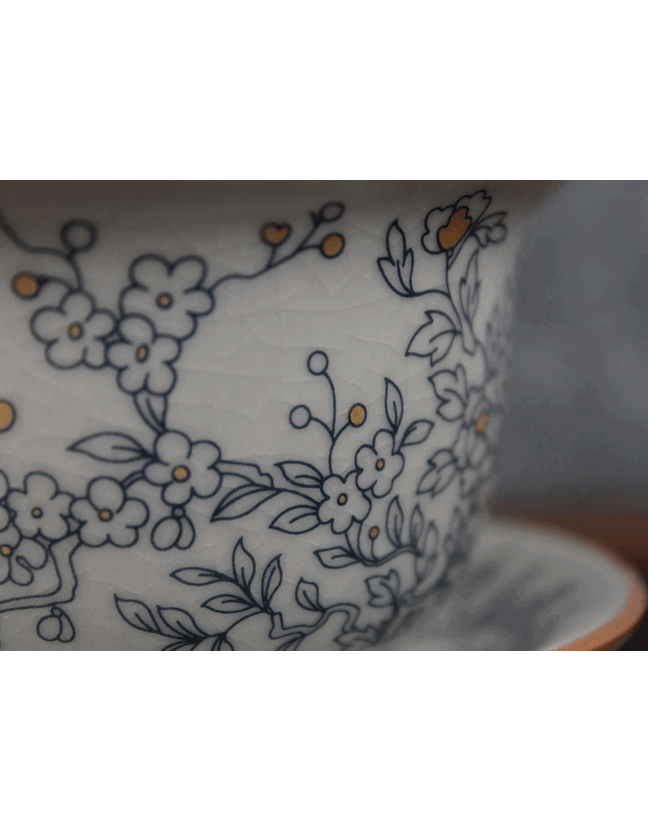 Гайвань "Цветущее персиковое дерево", 120 мл, керамика